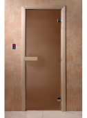 Дверь DOORWOOD Бронза матовая 1900*700, 6мм, 2 петли (коробка хвоя) DW01218 