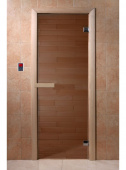 Дверь DOORWOOD Бронза 1900*700, 6мм, 2 петли (коробка хвоя) DW01217