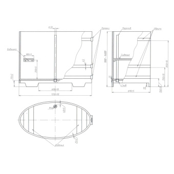 Купель лиственница СЛ 0,69х1,31х1,0 (Морёная)