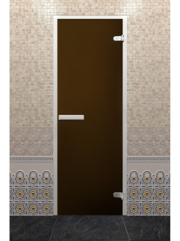 Дверь DOORWOOD Бронза матовая ХАМАМ ЛАЙТ 190*70 ((Z-образный профиль) DW02380 (левая)